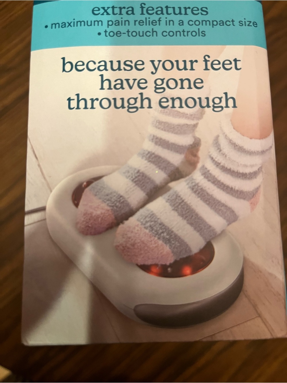 Homedics Foot Massager in Teal & White with Red Massage Nodes